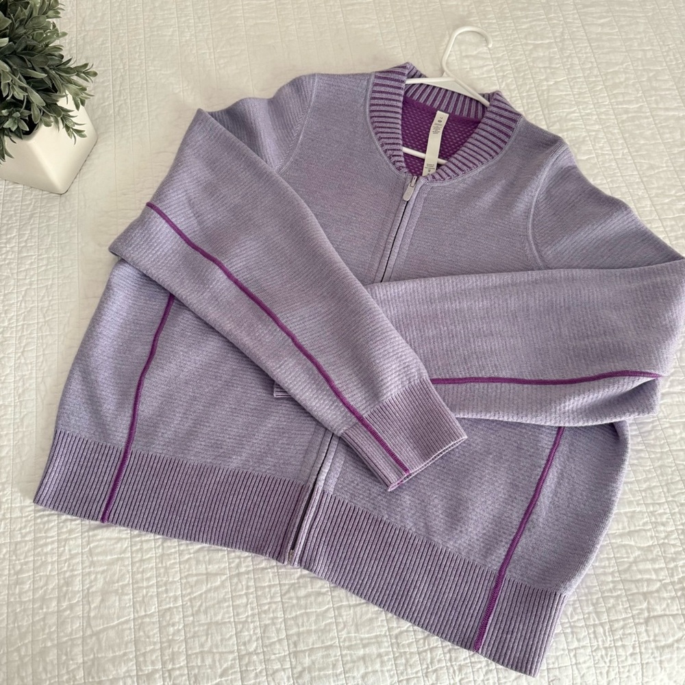 lululemon athletica Lilac Zip-Up Jacket with Purple Trim